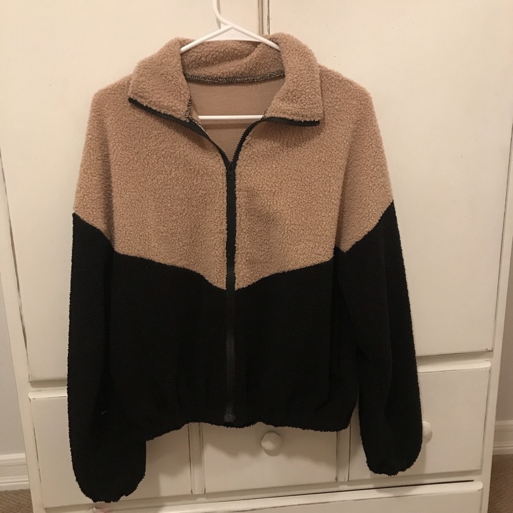 SOLD black and brown teddy jacket